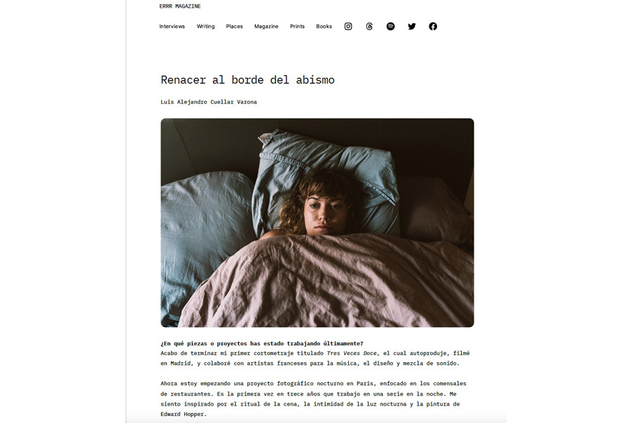 Screenshot of a digital Magazine