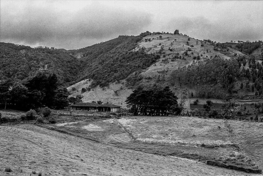 Mountains in black and white